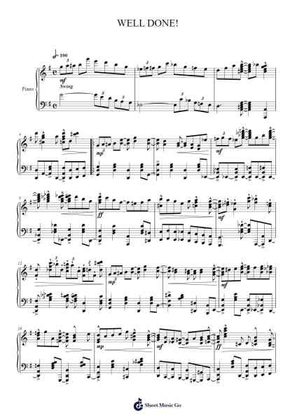 WELL DONE! Sheet Music by Stilkim-Arr.Papel