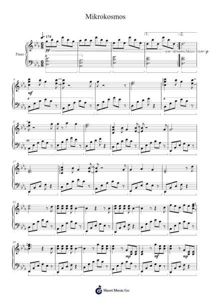 Mikrokosmos Sheet Music by BTS-Arr.Davehume