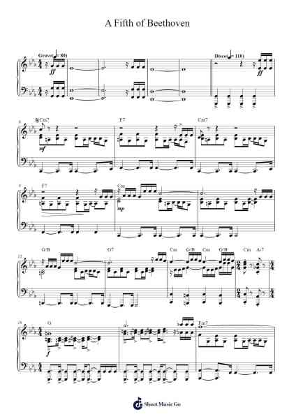 A Fifth of Beethoven Sheet Music by Walter Murphy-Arr.Vanlett Hudrey