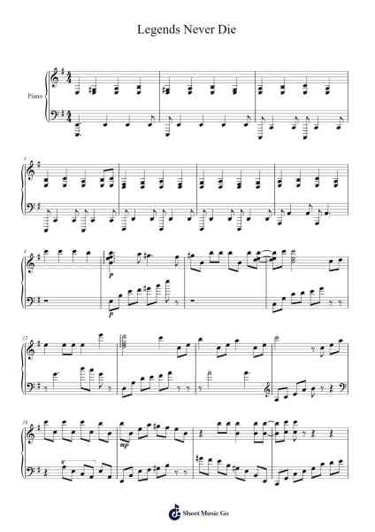Legends Never Die Sheet Music by Pentakill-Arr.Vinpeare