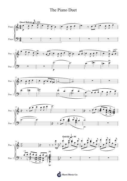 The Piano Duet النوتات الموسيقية بواسطة Danny Elfman-ترتيب.Leoduke Hodwey