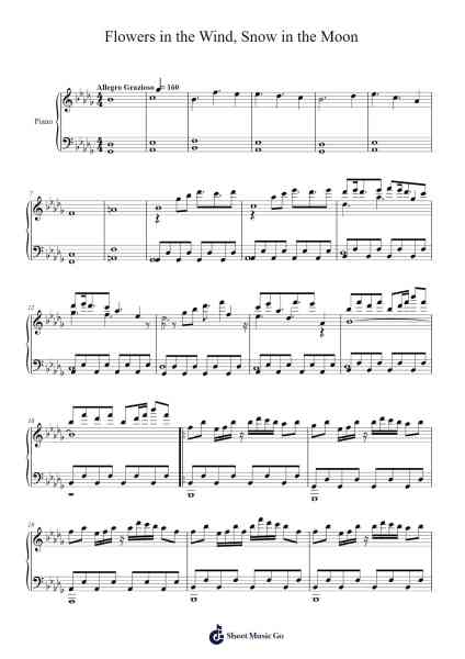 Flowers in the Wind, Snow in the Moon Sheet Music by Travis-Arr.Jersoon