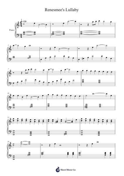 Renesmee's Lullaby Sheet Music by Carter Burwell-Arr.Jorthodore Adegee