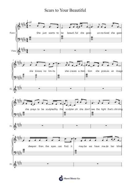Scars to Your Beautiful Sheet Music by Alessia Cara-Arr.Birdco Osnel