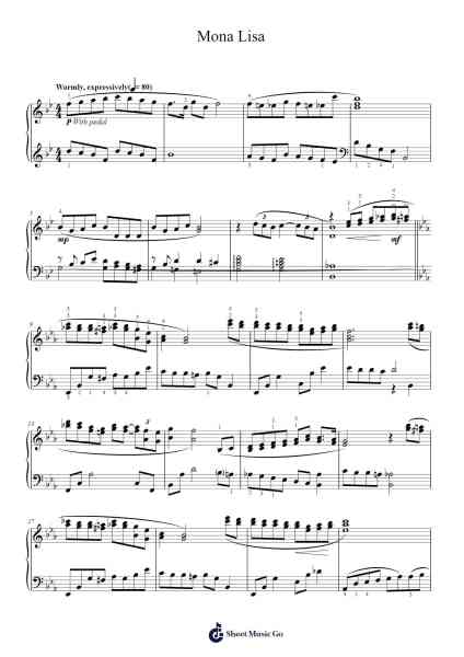 Mona Lisa Sheet Music by Nat King Cole-Arr.Gorliz