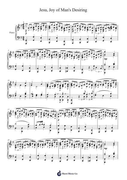 Jesu, Joy of Man's Desiring Notas de música por Johann Sebastian Bach-Arr.Leaglan Piersmar