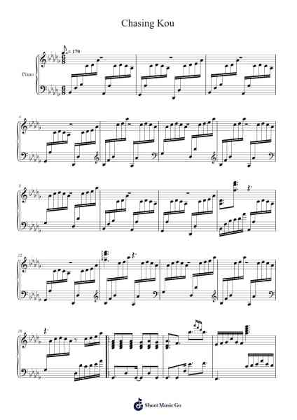 Chasing Kou Sheet Music by Shuichi Sakamoto-Arr.Sidser