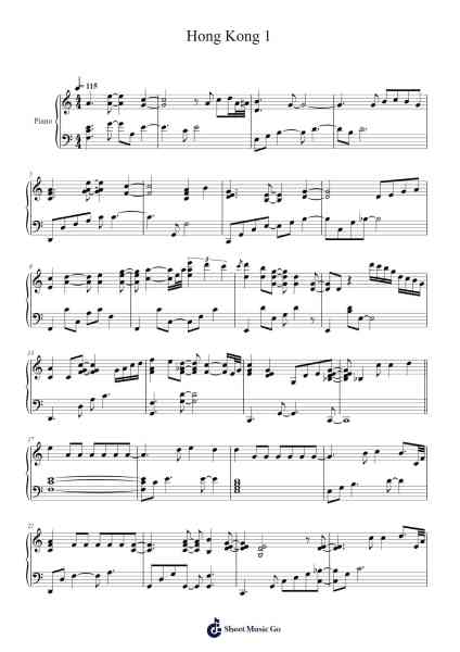 Hong Kong 1 Sheet Music by Nguyễn Trọng Tài-Arr.Saslaide Wattvic