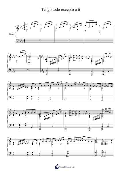 Tengo todo excepto a ti Sheet Music by Luis Miguel-Arr.Krisbe Chadky