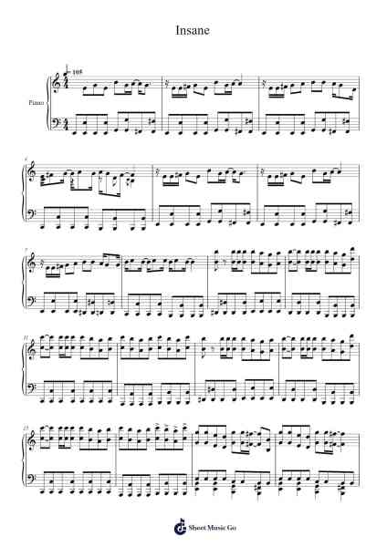 Insane Sheet Music by Black Gryph0n-Arr.Zoben