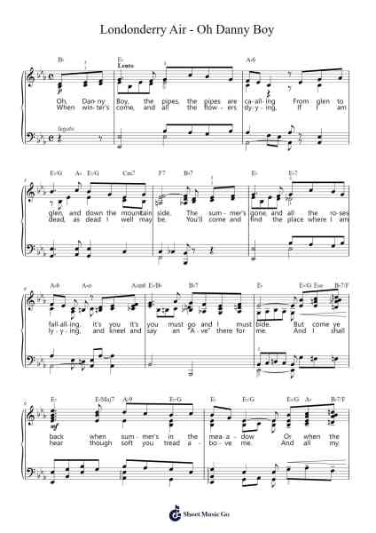 Londonderry Air - Oh Danny Boy Sheet Music by Misc Traditional-Arr.Orcolm