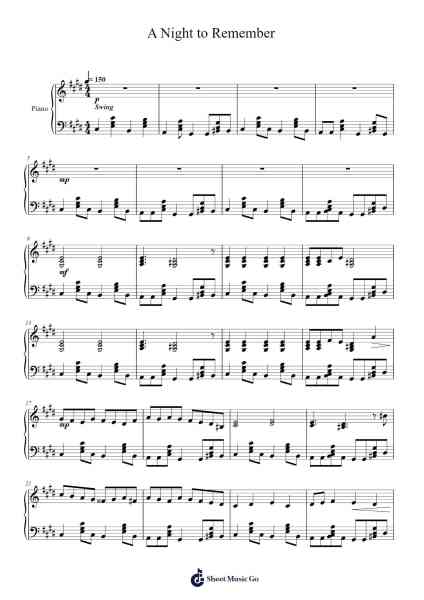 A Night to Remember Sheet Music by Evetham-Arr.Lilrald