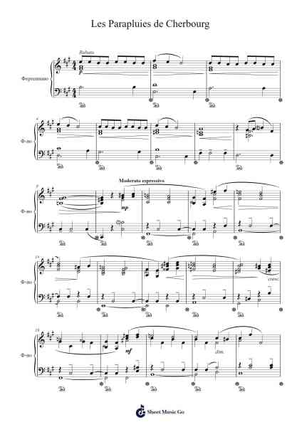 Les Parapluies de Cherbourg Sheet Music by Michel Legrand-Arr.Janron
