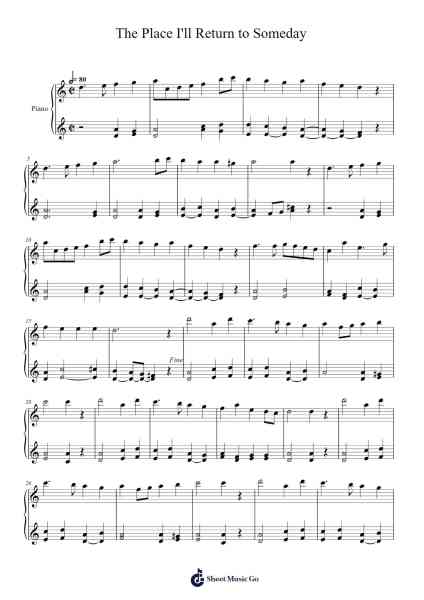 The Place I'll Return to Someday Sheet Music by Nobuo Uematsu-Arr.Reedgo