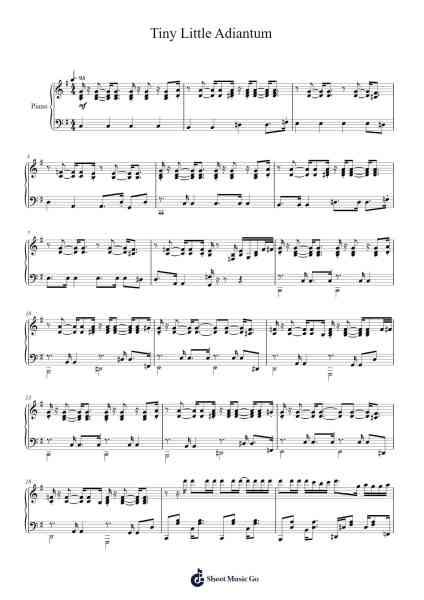 Tiny Little Adiantum Sheet Music by Shibayan Records-Arr.Blithediah