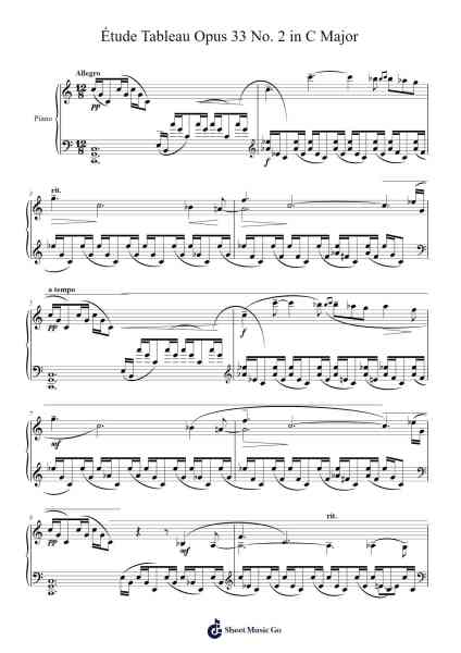Étude-Tableau in C Major, Op. 33, No. 2 Sheet Music by Sergei Rachmaninoff-Arr.Leighruth