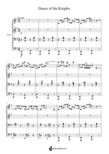 Dance of the Knights Sheet Music by Sergei Prokofiev-Arr.Faitheva Carite