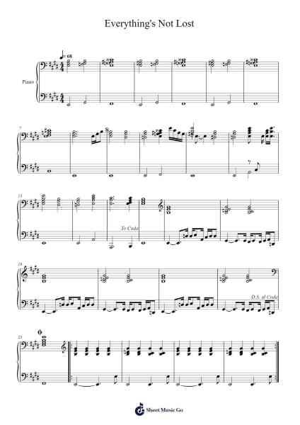 Everything's Not Lost Sheet Music by Coldplay-Arr.Lanps Gailkyle