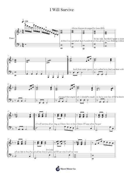 I Will Survive Sheet Music by Gloria Gaynor-Arr.Paulholmes