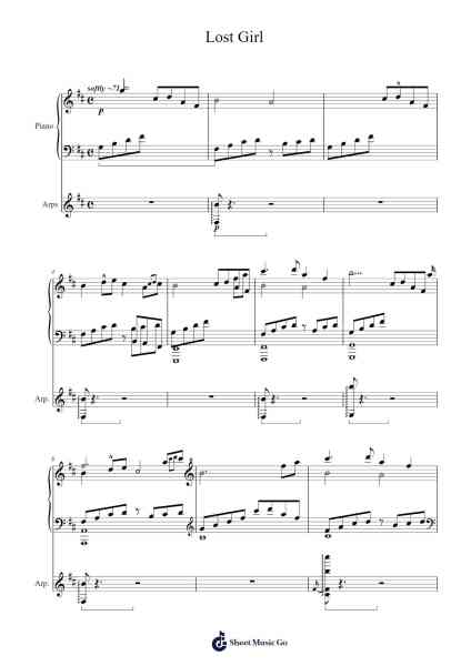 Lost Girl Sheet Music by Toby Fox-Arr.Pearroe