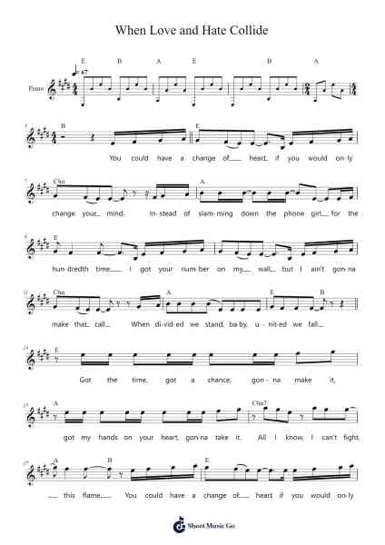 When Love and Hate Collide Sheet Music by Def Leppard-Arr.Gardi Clairero