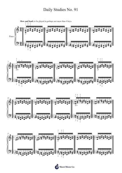 Daily Studies - No. 91 Sheet Music by Carl Tausig-Arr.Chamcarr Cherbard