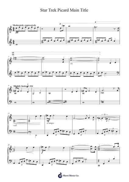 Star Trek Picard Main Title Sheet Music by Jeff Russo-Arr.Fanold Moulmar