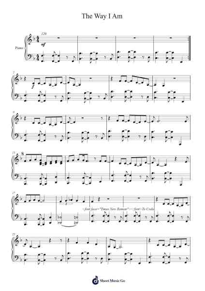 The Way I Am Sheet Music by undefined-Arr.Twainryl