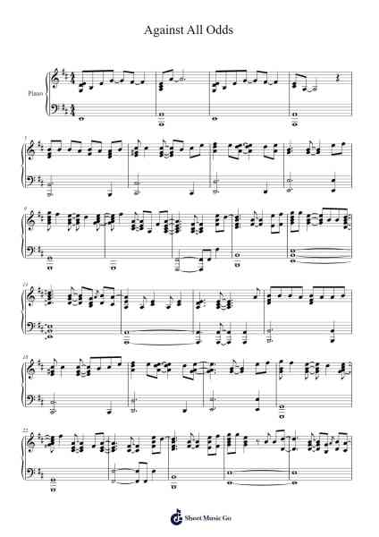 Against All Odds Sheet Music by Phil Collins-Arr.Georfoe