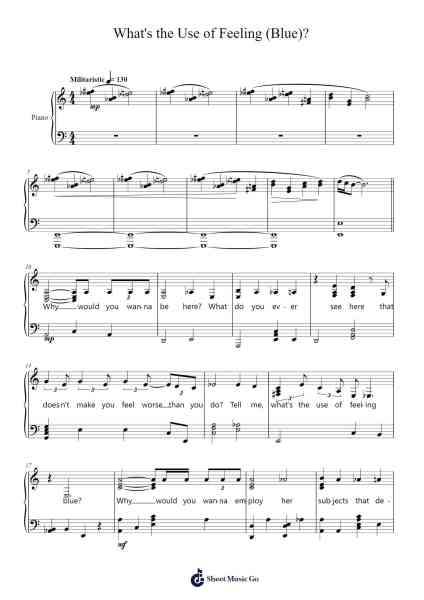 What's the Use of Feeling (Blue)? Sheet Music by Rebecca Sugar-Arr.Babmia
