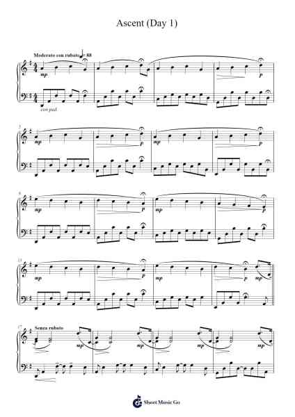 Ascent (Day 1) Sheet Music by Ludovico Einaudi-Arr.Binghugh
