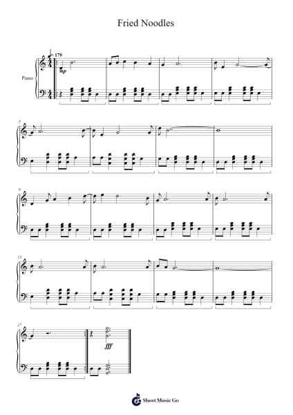 Fried Noodles Sheet Music by undefined-Arr.Tenings