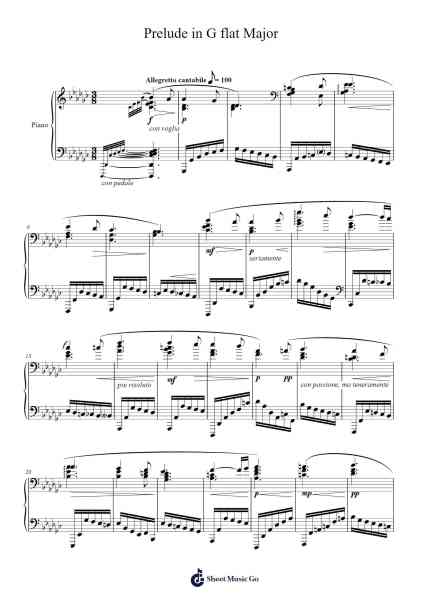 Prelude in G flat Major Sheet Music by Trevor Sabourin-Arr.Boothron