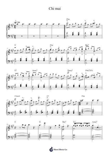 Chi Mai Sheet Music by Ennio Morricone-Arr.Canzel