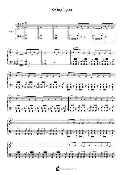 Swing Lynn Sheet Music by Harmless-Arr.Lamguy Nica