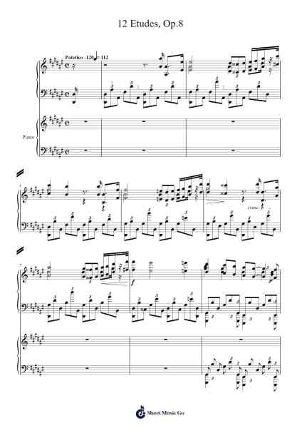 12 Etudes, Op. 8 No. 12 Sheet Music by Alexander Scriabin-Arr.Wooraine Fintis