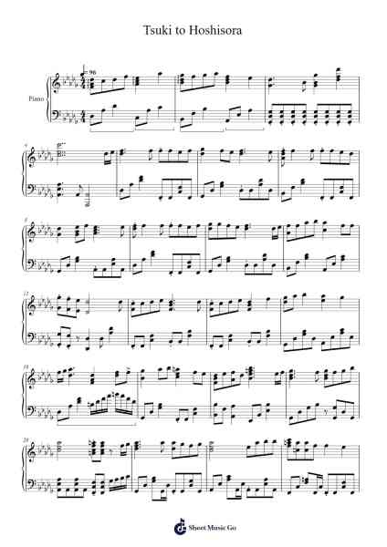 Tsuki to Hoshisora Sheet Music by Kanoe Rana-Arr.Hudcie Rhoclark