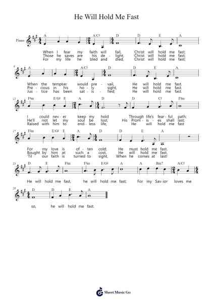 He Will Hold Me Fast Sheet Music by Matt Merker-Arr.Sigwy Lorxine