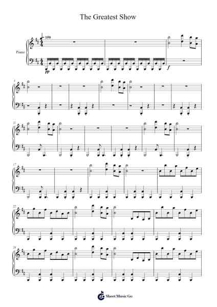 The Greatest Show Sheet Music by Zendaya-Arr.Mewood Teries