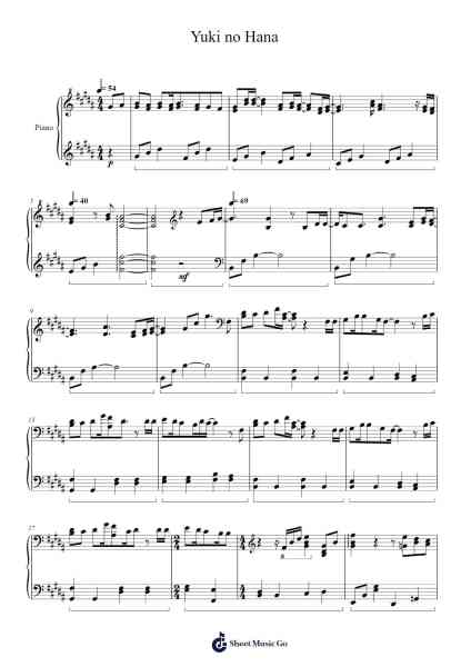 Yuki no Hana Sheet Music by Mika Nakashima-Arr.Hazlius