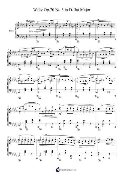 Waltz in D-flat Major, Op. 70, No. 3 Sheet Music by Frédéric Chopin-Arr.Laupound