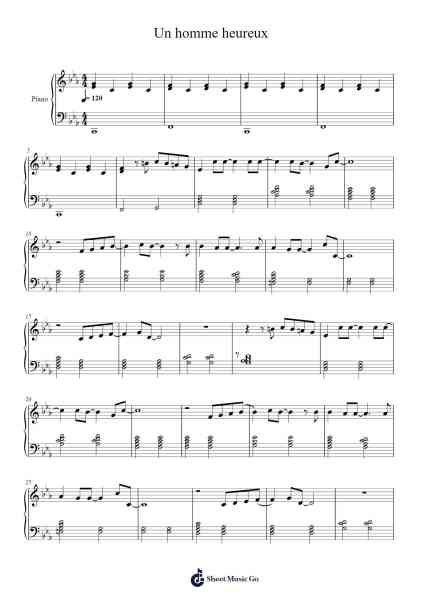 Un homme heureux Sheet Music by William Sheller-Arr.Chandys Jehan