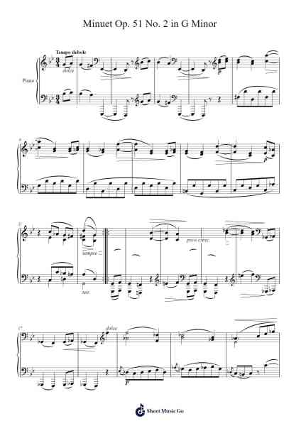 Minuet Op. 51 No. 2 in G Minor Sheet Music by Charles-Valentin Alkan-Arr.Nanholt Walkchi