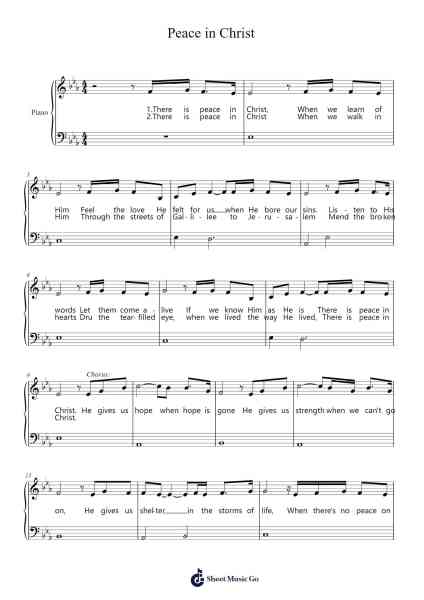 Peace in Christ Sheet Music by Nik Day-Arr.Theopys