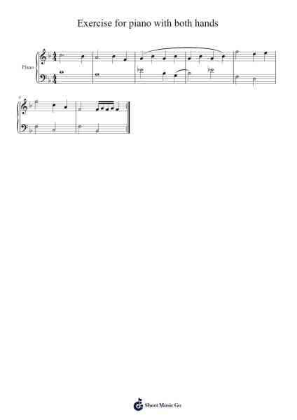 Exercise for piano with both hands Sheet Music by bethoveen mozart abch-Arr.Keatsrid Burnsgo