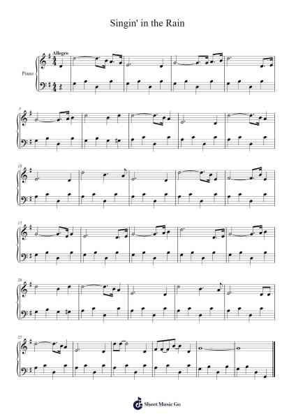 Singin' in the Rain Sheet Music by S. Hermand-Arr.Jobnold