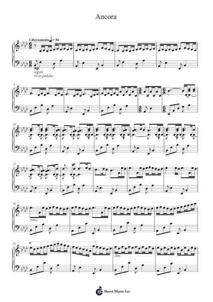 Ancora Sheet Music by Ludovico Einaudi-Arr.Uvey