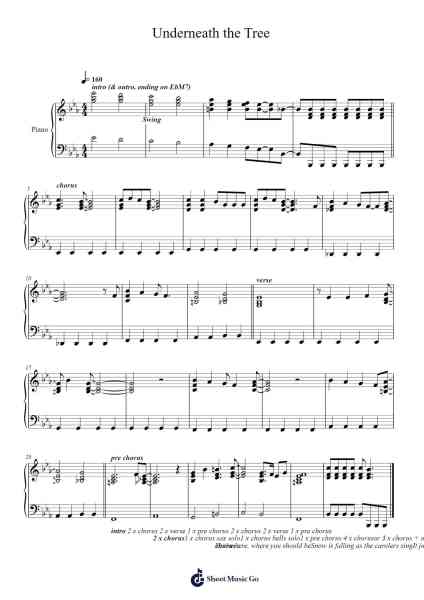 Underneath the Tree Sheet Music by Kelly Clarkson-Arr.Blandel