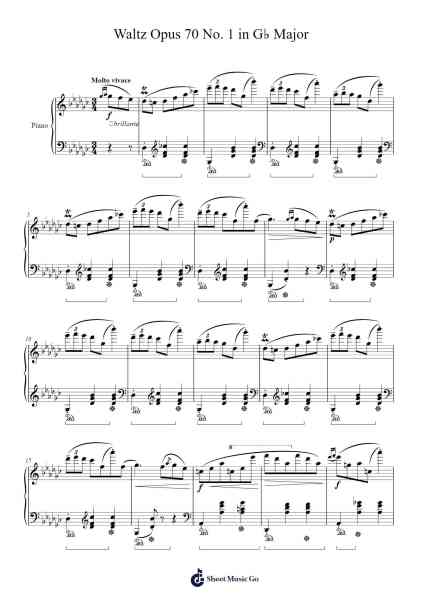 Waltz in G-flat Major, Op. 70, No. 1 Sheet Music by Frédéric François Chopin-Arr.Cisgrey