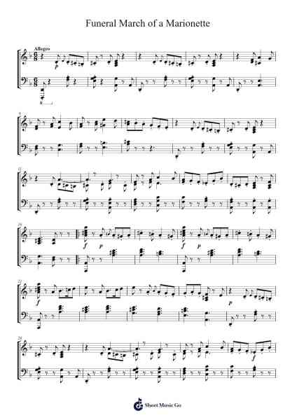 Funeral March of a Marionette Sheet Music by Charles Gounod-Arr.Birdhearst